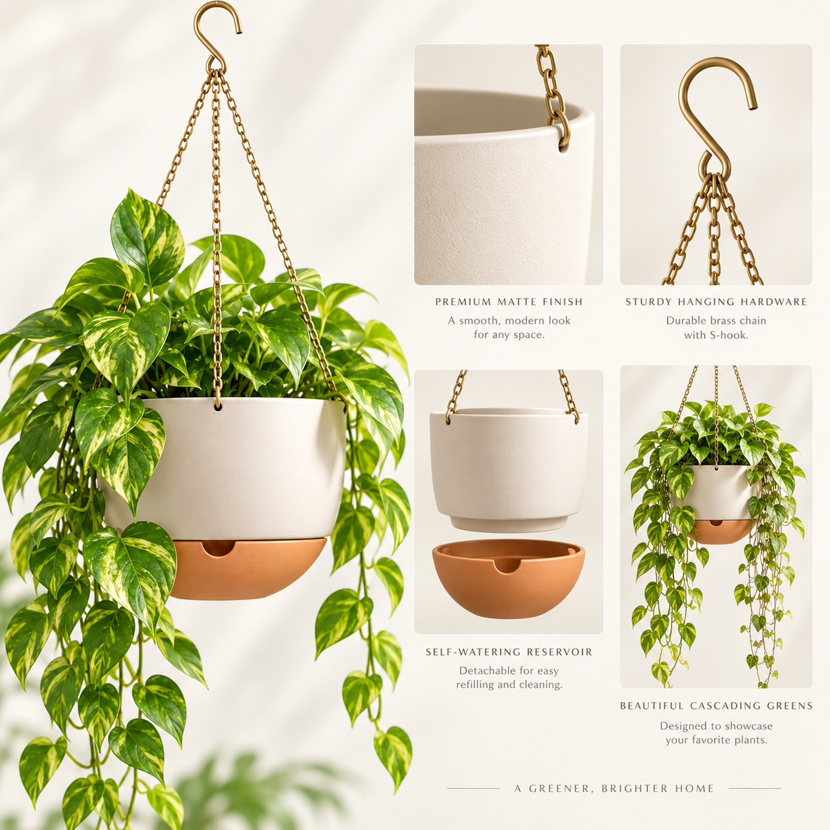 Fostervale® Self-Watering Hanging Planters (Set of 2)