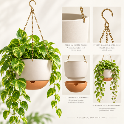 Fostervale® Self-Watering Hanging Planters (Set of 2)