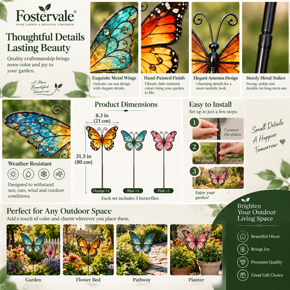 Fostervale® Butterfly Garden Decorations (Set of 3)