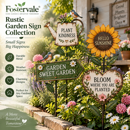 Fostervale® Rustic Garden Sign Collection (Set of 4)