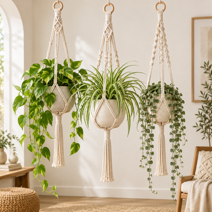 Fostervale® Macrame Plant Hangers (Set of 3)
