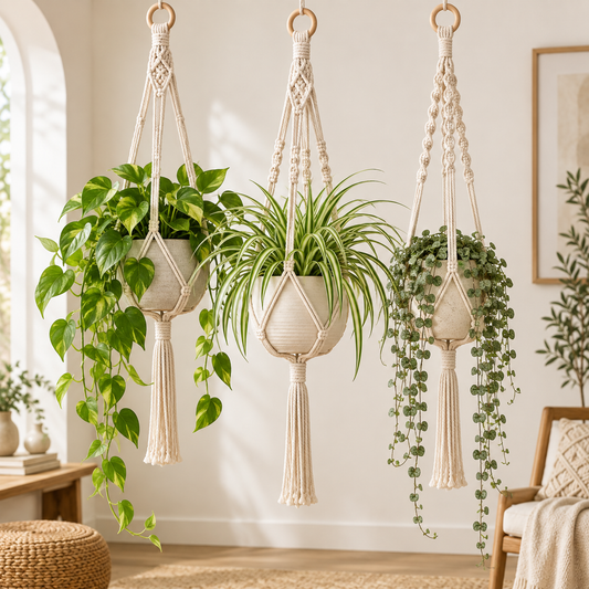 Fostervale® Macrame Plant Hangers (Set of 3)