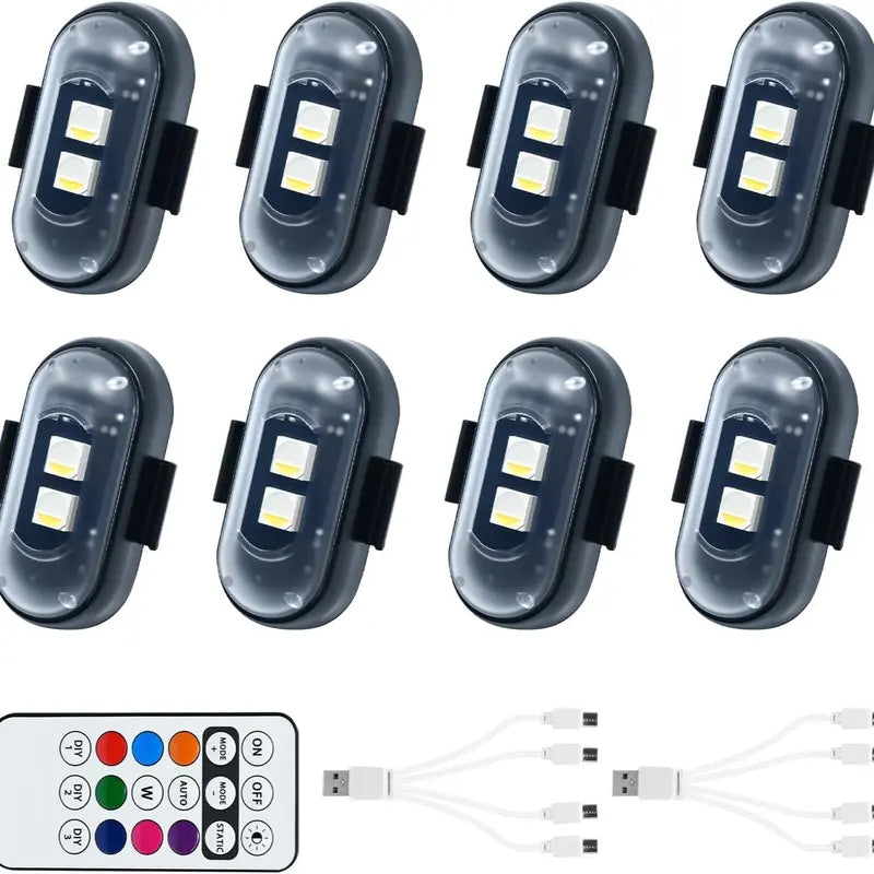 Rechargeable RGB LED Strobe Lights with Wireless Remote