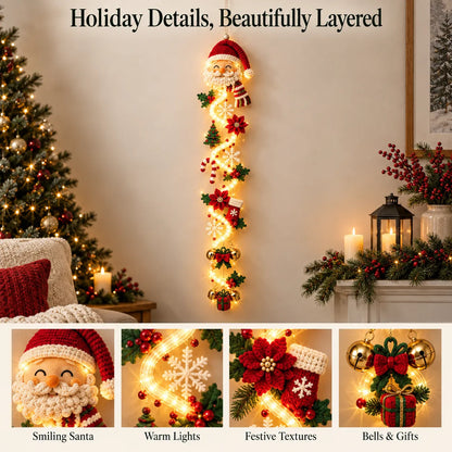 🎄 Glowing Christmas Door Hanger | 6 Festive Lighted Designs with Warm Glow, Dimensional Details & Space-Saving Vertical Décor ✨