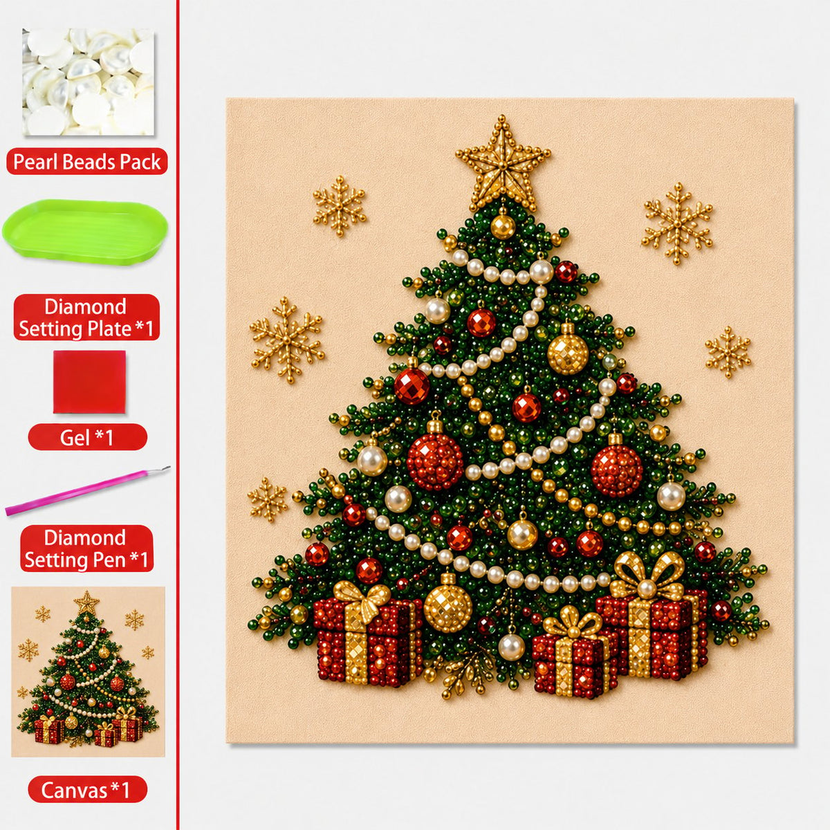 ✨ 3D Pearl Diamond Painting Kit – DIY Holiday Wall Art & Home Decoration Craft 🎨