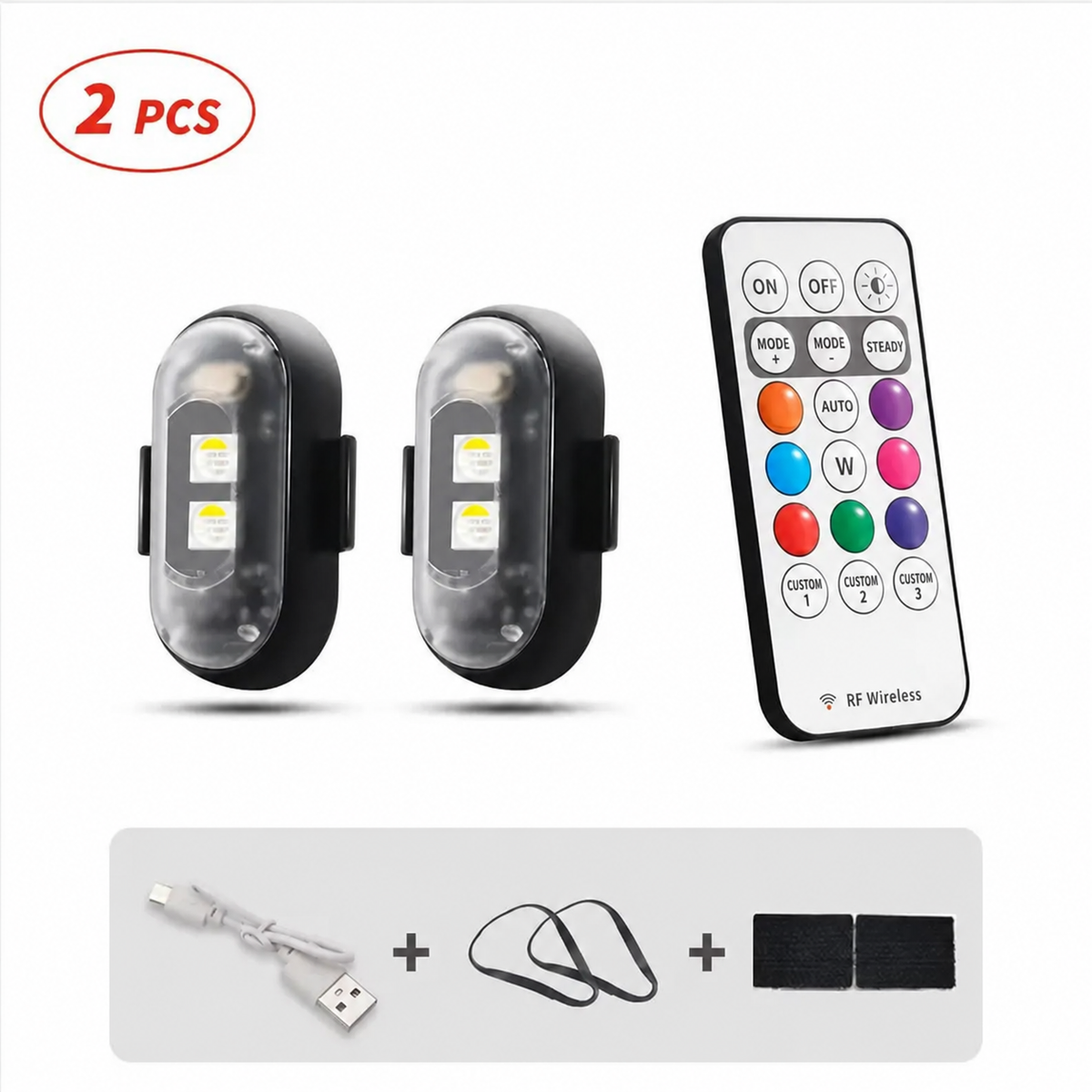 Rechargeable RGB LED Strobe Lights with Wireless Remote