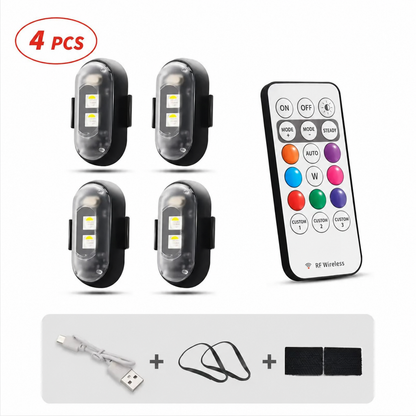 Rechargeable RGB LED Strobe Lights with Wireless Remote