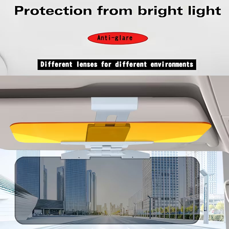 2-in-1 Car Sun Visor Extender, Day/Night Dual-Use Adjustable Angle Anti-Glare Sunshade, High-Definition UV Protection Windshield Sun Visor, Designed for SUVs/Pickups/MPVs and Most Vehicle Models, Night Driving Anti-Glare Goggles, Sun Protection Visor