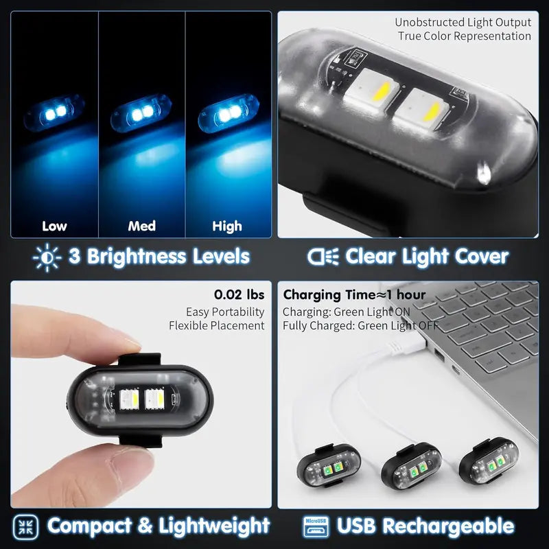 Rechargeable RGB LED Strobe Lights with Wireless Remote