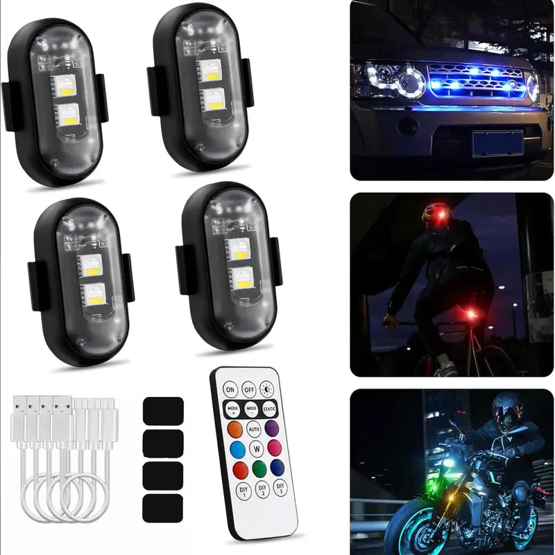 Rechargeable RGB LED Strobe Lights with Wireless Remote