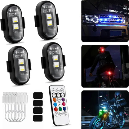Rechargeable RGB LED Strobe Lights with Wireless Remote