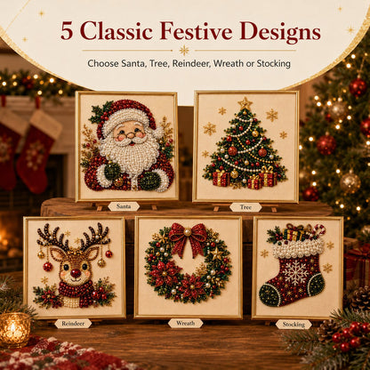 ✨ 3D Pearl Diamond Painting Kit – DIY Holiday Wall Art & Home Decoration Craft 🎨