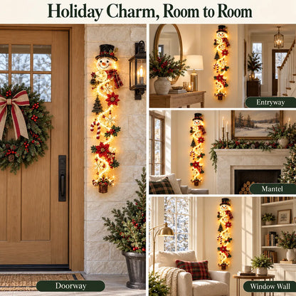 🎄 Glowing Christmas Door Hanger | 6 Festive Lighted Designs with Warm Glow, Dimensional Details & Space-Saving Vertical Décor ✨